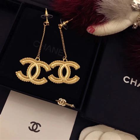 chanel earrings cc black|Chanel earrings letters price.